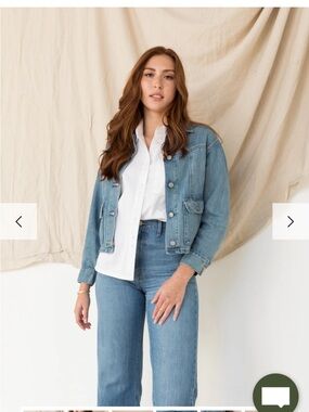 ABLE Aspen Cropped Jacket Denim Chore Coat Jean Jacket M Cotton Lyocell